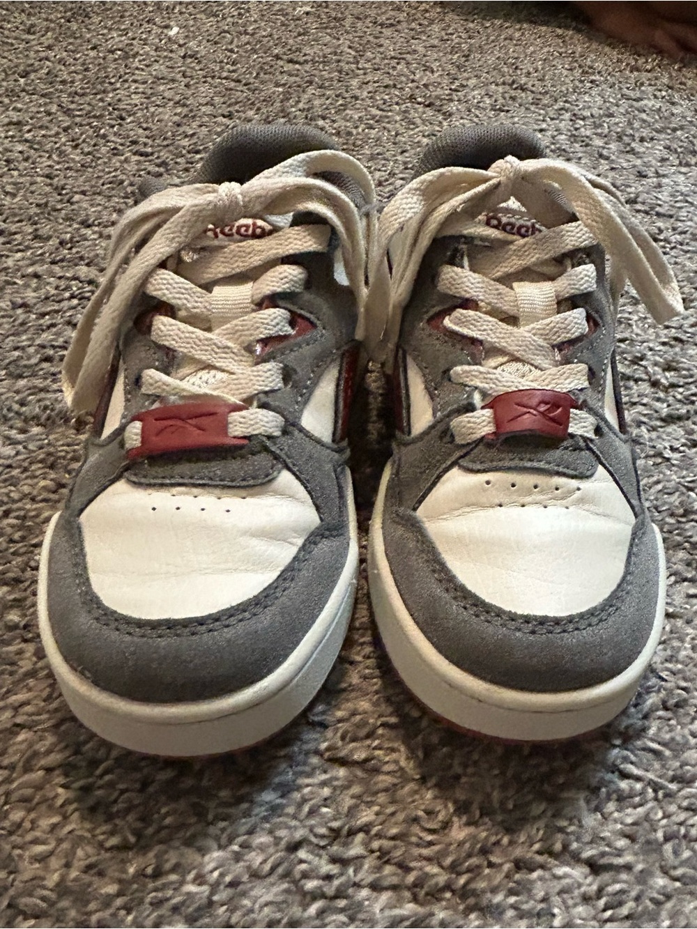 Reebok Royal BB4500 Low 2 Kids Sneakers Grey White Maroon - Size 11K